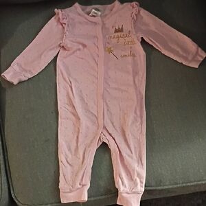 Charming Pink Baby Bodysuit with Gold Details